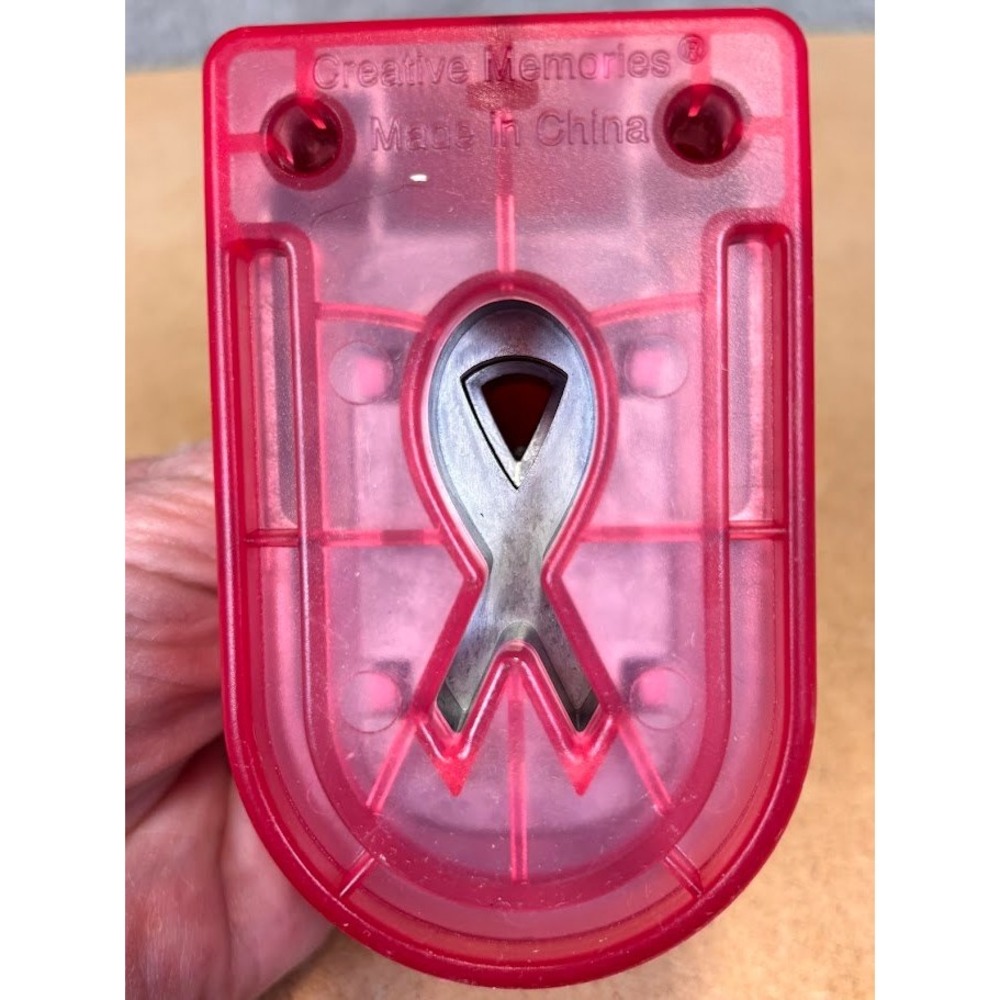 Creative Memories Awareness Ribbon Paper Punch Pink Red Scrapbooking Tool